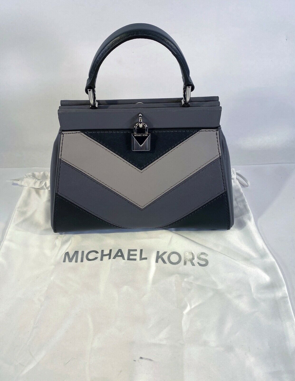 michael michael kors gramercy polished leather satchel